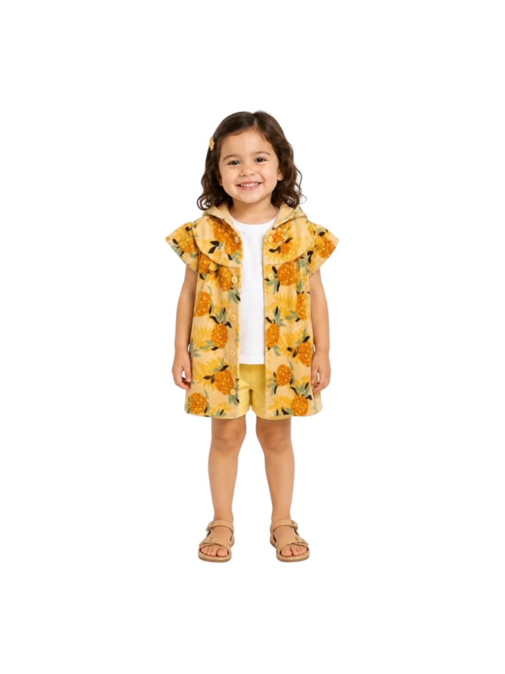 Pineapple Girls 3T Hooded Terry Cloth Swim Cover-Up Pineapple Print